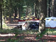 High Speed Car Accident — Tesla Model S Catches Fire