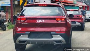 2021 Kia Sonet Spotted Ahead Of India Launch With New Logo: Pics & Details