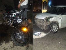 ಸ್ವಿಫ್ಟ್ ಮತ್ತು ಟ್ರಯಂಪ್ ಬೊನೆವಿಲ್ಲೆ ಬೈಕ್ ನಡುವೆ ಡಿಕ್ಕಿ- ಸವಾರನ ಸ್ಥಿತಿ ಗಂಭೀರ..!