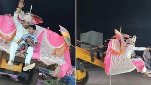 ಮದುವೆ ಮೆರವಣಿಗೆಗೆ ಬುಲ್ಡೋಜರ್ ಬಳಿಸಿದ ವರ: ಪೊಲೀಸರ ಅತಿಥಿಯಾದ ಚಾಲಕ 