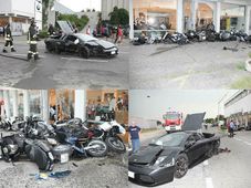 బిఎమ్‌డబ్ల్యూ షోరూమ్‌లోకి దూసుకుపోయిన లాంబోర్గినీ