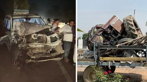 Accident యాక్సిడెంట్ లో రెండుగా చీలిపోయిన ట్రాక్టర్.. ఈ కారు చాలా పవర్ ఫుల్..