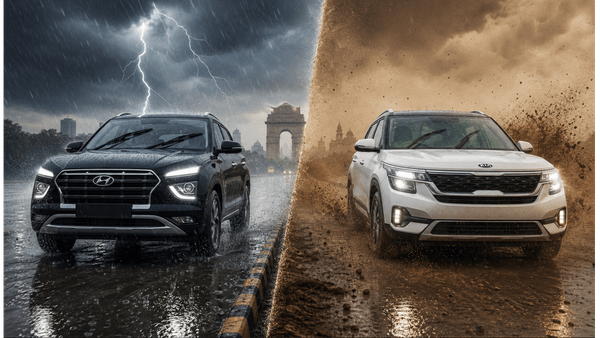 तूफान और बारिश में Hyundai Creta या Kia Seltos: खराब मौसम में कौन सी SUV है ज्यादा सुरक्षित?