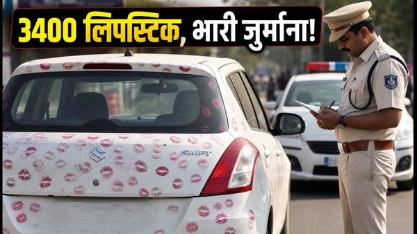 3400 लिपस्टिक किस वाली स्विफ्ट कार: रील के चक्कर में मालिक को पड़ा भारी, पुलिस ने सिखाया सबक