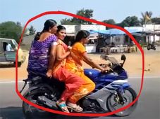 तीन महिलाओं ने एक साथ साड़ी में किया यामाहा आर 15 की सवारी, वीडियो हुआ वायरल 