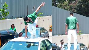 शुभमन गिल कुछ देर के लिए बने स्पाइडर-मैन। कार के ऊपर चढ़कर दिखाया खतरनाक स्टंट