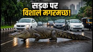 मुंबई मानसून: पवई की सड़क पर रेंगता दिखा 7 फुट का मगरमच्छ, कार सवार रहें सावधान!