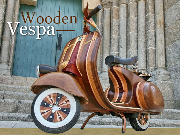 Wooden Vespa By Carlos Alberto Is A Work Of Art
