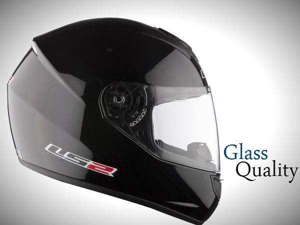 हेल्‍मेट के ग्‍लॉस की क्‍वालिटी 