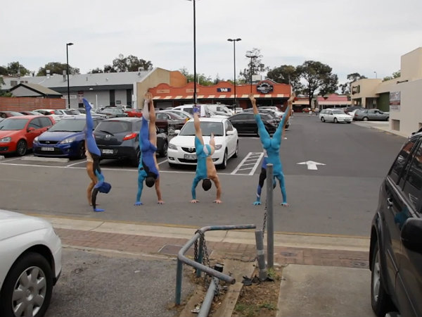 Body Crash Painted People Car Crash Sculpture Promotes Safe Driving