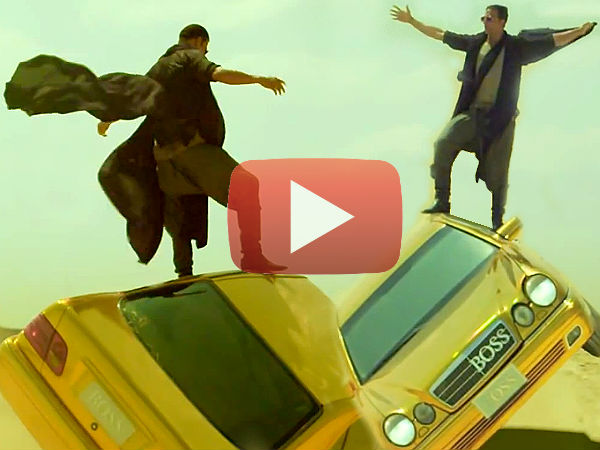 Boss Akshay Kumar Stunt With Golden Mercedes Benz 