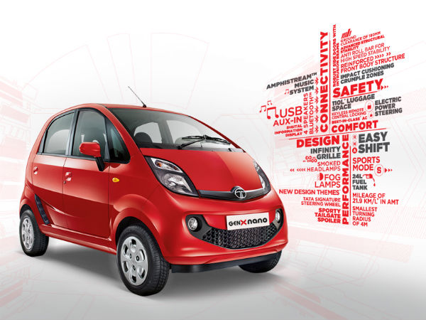 नई टाटा नैनो जेनएक्‍स के वैरिएंट और कीमत: