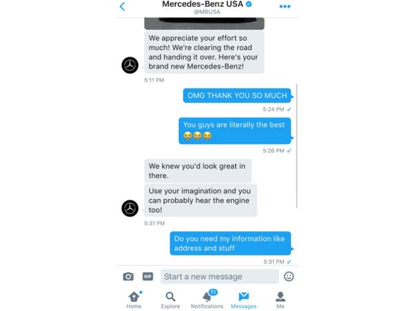 जानिए क्या हुआ जब एक लड़के ने की मुफ्त में Mercedes-Benz पाने की कोशिश 