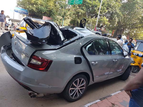 भारत में दुर्घटनाग्रस्त हुई पहली स्कोडा ओक्टेविया आरएस, बन गई भूर्ता