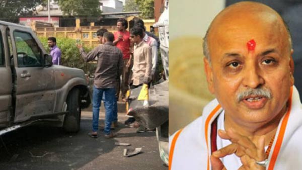 वीएचपी के अध्यक्ष प्रवीन तोगड़िया की कार को ट्रक ने मारी टक्कर, हादसे में बाल-बाल बचे