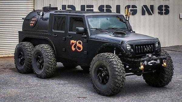 जीप रैंग्लर को बना दिया भांप से चलने वाला 6 पहियों वाला मिनी ट्रक