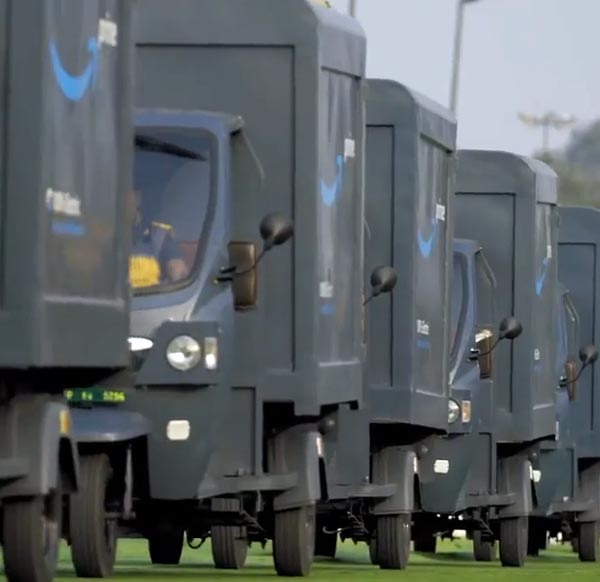 अमेजन इलेक्ट्रिक डिलीवरी रिक्शा भारत में पेश जेफ बेजोस ने की घोषणा