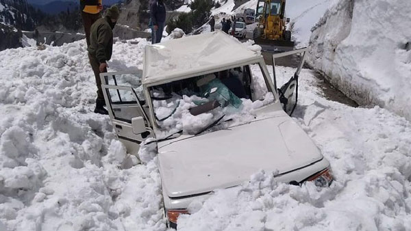स्नो एवलांच में एसडीएम समेत तीन लोग बोलेरो में फंसे भारतीय सेना ने किया रेस्क्यू, देखें वीडियो