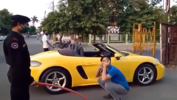 लाॅकडाउन में स्पोर्ट्स कार से घूम रहे इस लड़के की पुलिस ने लगाई क्लास, फिर हुआ ये.. लाॅकडाउन में स्पोर्ट्स कार से घूम रहे इस लड़के की पुलिस ने लगाई क्लास, फिर हुआ ये..