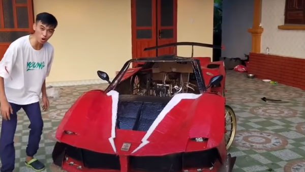 वियतनाम के इन तीनों लड़कों ने सिर्फ 15,000 रुपये में बनाई फरारी जैसी कार, देखें वीडियो