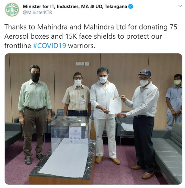Mahindra Donates To Telangana Government: महिंद्रा ग्रुप ने की तेलंगाना के कोरोना वाॅरियर्स की मदद