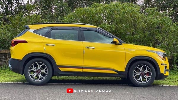 Kia Seltos Bright Yellow Wrapped: किया सेल्टॉस को येलो कलर में किया रैप, लग रही शानदार