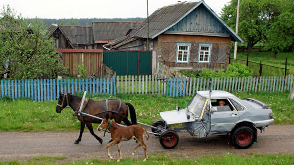 Audi 80 Converted Into Horse Buggy: चरवाहे ने ऑडी की कार को बनाया घोड़ागाड़ी, देखें तस्वीरें