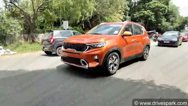 Kia Sonet Spied First Time After Global Unveil: किया सॉनेट स्पाई फोटो फीचर्स डिजाईन जानकारी