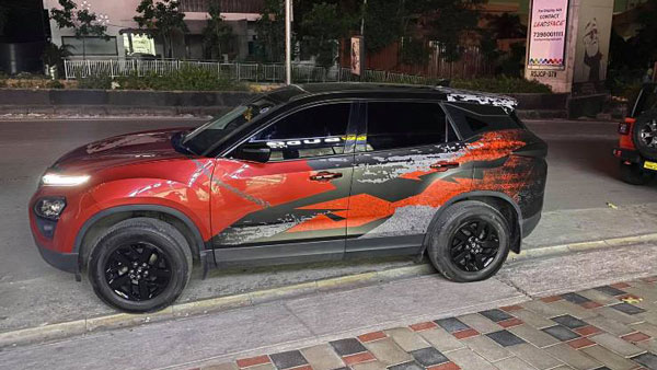 Tata Harrier Modification: टाटा हैरियर का नए पेंट मे रफ एंड टफ लुक है लाजवाब, देखें तस्वीरें