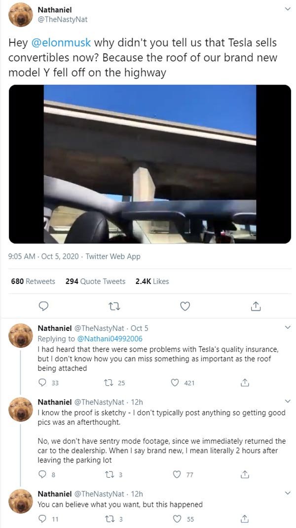 Tesla Model Y: नई टेस्ला माॅडल Y की छत हवा में उड़ी, नाराज ग्राहक ने ट्विटर पर निकाली भड़ास