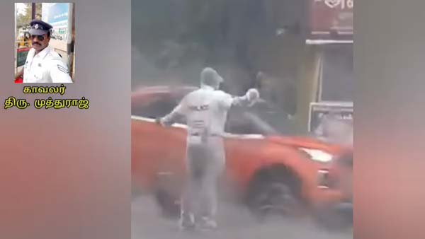 इस ट्रैफिक पुलिसकर्मी ने भारी बारिश में 4 घंटे संभाला ट्रैफिक, वीडियो हो रहा वायरल