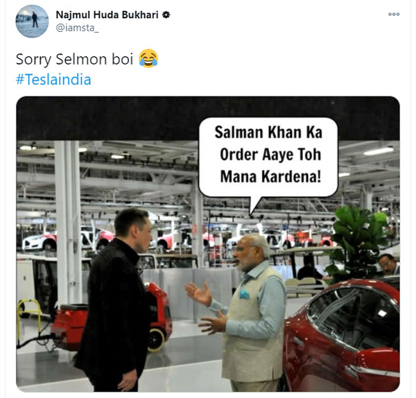 टेस्ला के भारत आने पर बन रहे हैं मजेदार मीम और जोक्स, आप भी देखें