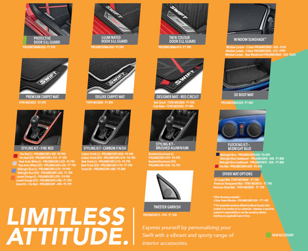Maruti Swift Facelift Accessories: मारुति ने स्विफ्ट फेसलिफ्ट के लिए पेश की एक्सेसरीज की लिस्ट, जानें