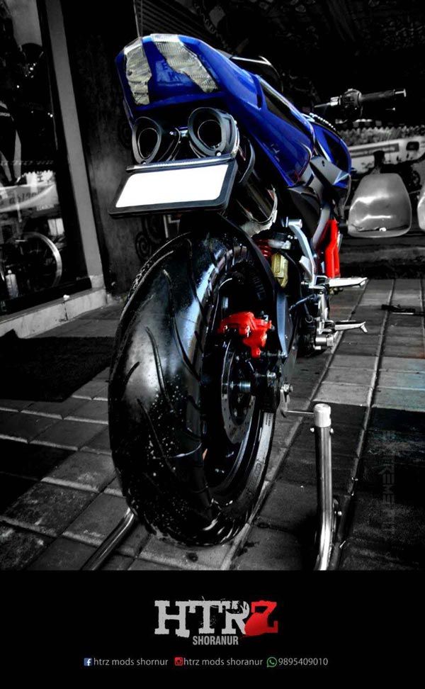 Bajaj Pulsar NS 200 Modified: बजाज पल्सर एनएस 200 में अंडर सीट लगाया ट्विन एग्जॉस्ट, देखें