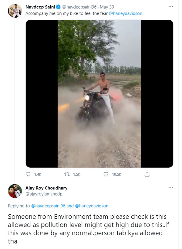 क्रिकेटर नवदीप सैनी ने नई बाइक से किया स्टंट, तो फैंस ने किया जमकर ट्रोल, देखें वीडियो