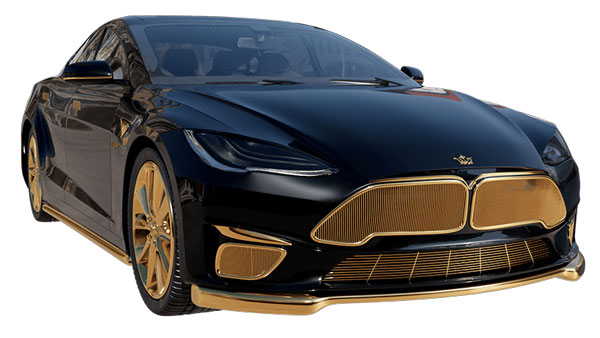 Tesla Model S 24K Gold Plated: 24 कैरेट सोने वाली टेस्ला कार छाई है इंटरनेट पर, देखें तस्वीरें