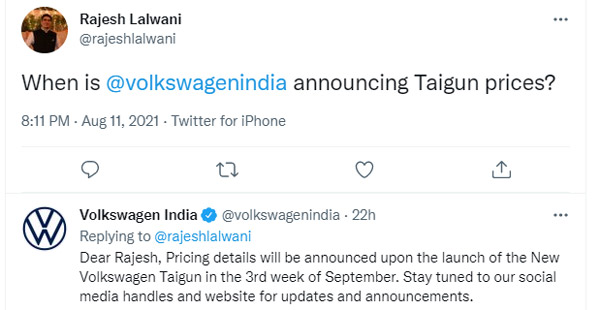 Volkswagen Taigun Launch Date: फॉक्सवैगन टाइगन के लॉन्च की जानकारी आई सामने, जानें कब खरीद पायेंगे