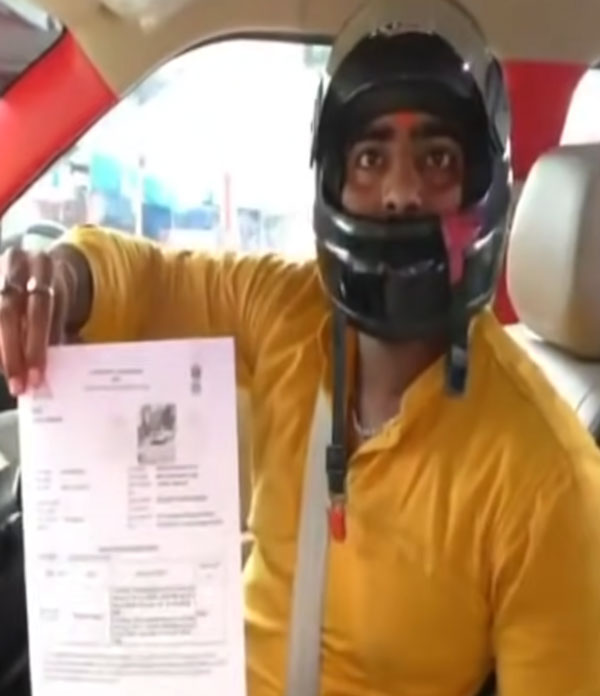 कार चलाते हुए हेलमेट न पहनने पर चालक का कटा 1,000 रुपये का चालान, जानें क्या है पूरा मामला