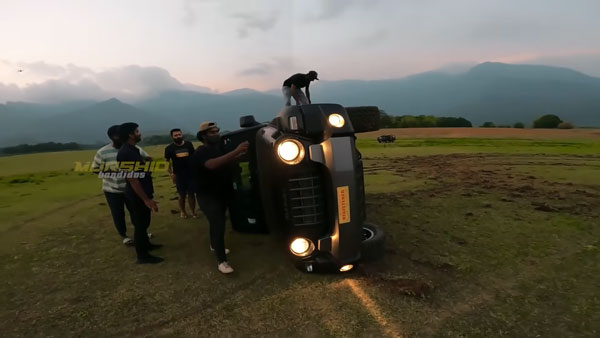 स्टंट के चक्कर में Mahindra Thar पलटी, RTO और MVD ने लगाया 10,500 रुपये का जुर्माना