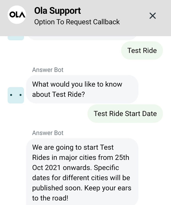 Ola Electric Scooter की टेस्ट राइड 25 अक्टूबर से होगी शुरू, हुआ खुलासा