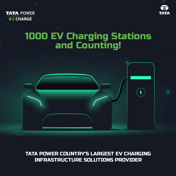 Tata Power ने देशभर में लगाये 1000 ईवी चार्जिंग स्टेशन, जानें कितने का है लक्ष्य