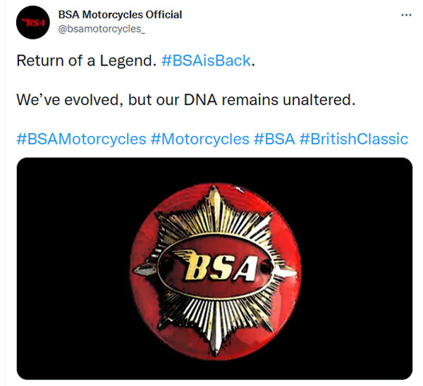 BSA Motorcycles ने दिखाया अपना नया लोगो, सोशल मीडिया पर जारी की तस्वीरें