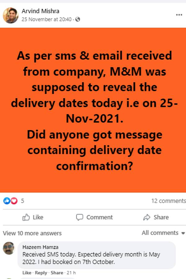 महिंद्रा एक्सयूवी700 के ग्राहकों में है रोष