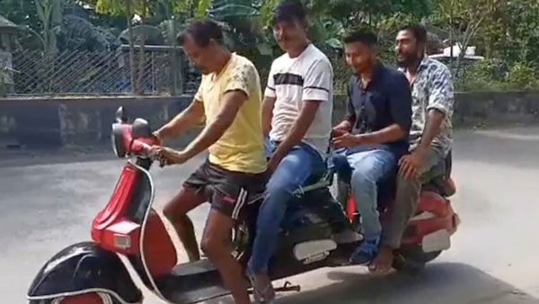 असम के रहने वाले व्यक्ति ने बनाया यह अनोखा स्कूटर, अपने परिवार को कराता है सवारी