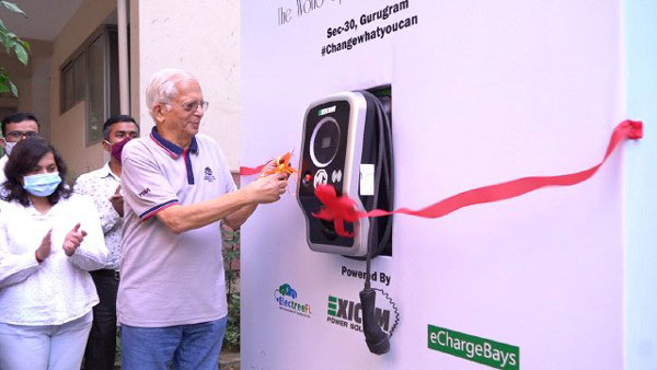 MG Motors ने गुरुग्राम में शुरू किया पहला रेजिडेंशियल कम्युनिटी चार्जिंग स्टेशन