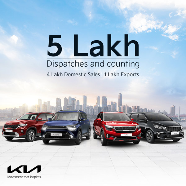 Kia Motors ने 5 लाखों वाहनों का किया डिस्पैच, 1 लाख वाहन विदेशों में भेजे गये