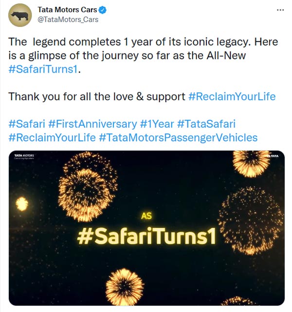 Tata Safari ने भारतीय बाजार में पूरे किये 1 साल, कंपनी बनी नंबर 1 एसयूवी ब्रांड