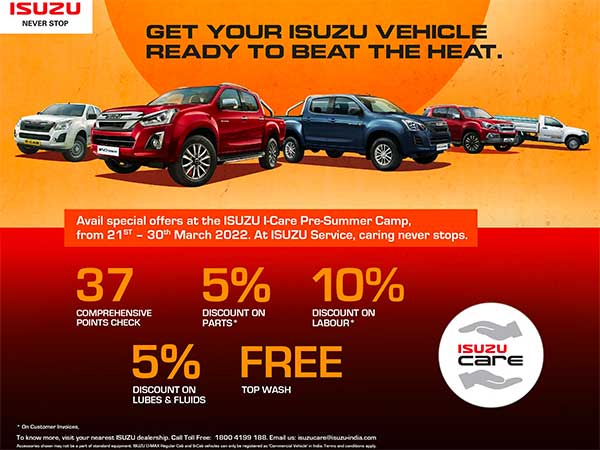 Isuzu India ने शुरू किया Pre-Summer Service Camp, ग्राहकों को कार सर्विस पर होगा बड़ा फायदा