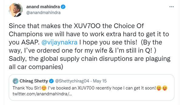 Anand Mahindra भी कर रहे हैं अपनी XUV700 का इंतजार, तो ग्राहकों को कब मिलेगी डिलीवरी?