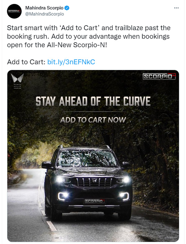 महिंद्रा स्कार्पियो-एन टेस्ट ड्राइव कार्ट डिलीवरी जानकारी